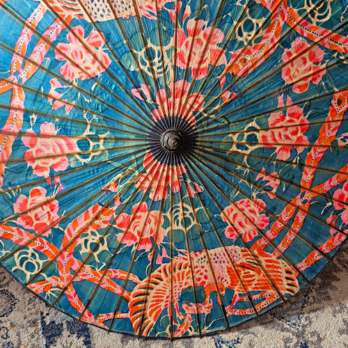 Vintage oriental paper parasol - oriental,