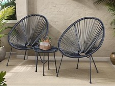 Rattan Garden Egg Chair 3pc