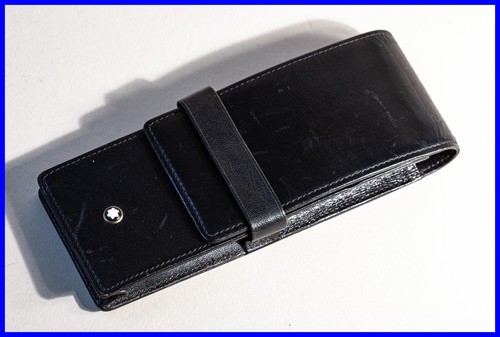 Montblanc black leather case - montblanc,