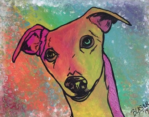 Abstract whippet dog wall art - whippet,