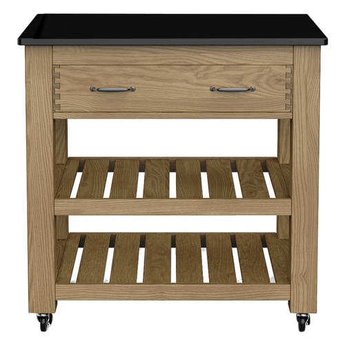 Oak kitchen island - island,, black