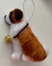 ST. BERNARD decoration with  BARREL - Part needle felted SAINT DOG