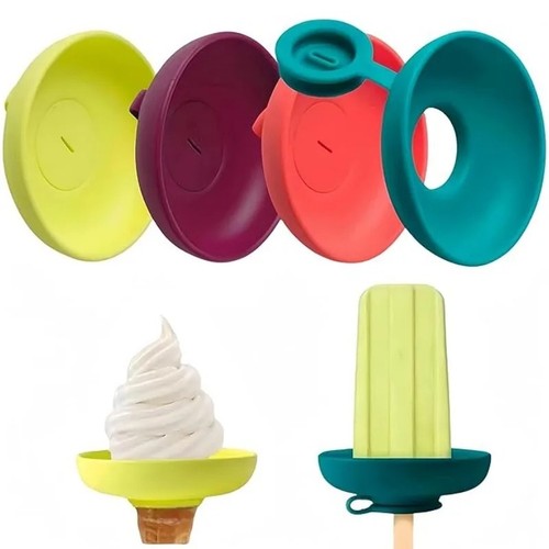 Silicone ice cream holder - cream,