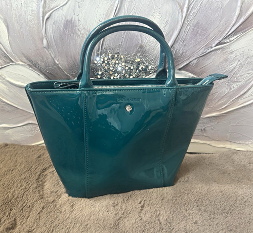 Laura ashley teal patent - ashley, faux