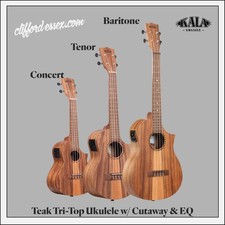 Kala Teak Tri-Top Ukuleles w/