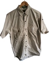 Camel Trophy Adventure Shirt 40 chest M Men's Beige Cotton Short Sleeve gorpcore