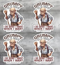 4pcs GRUMPY OLD MAN FUNNY CAR