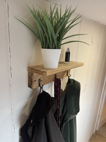 Rustic wooden coat - coat, shelf