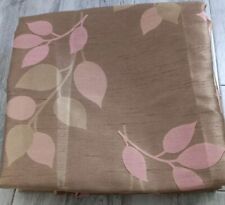 Pair of Dunelm mill golden brown leaf pattern curtains drop 136cm, wide 228cm