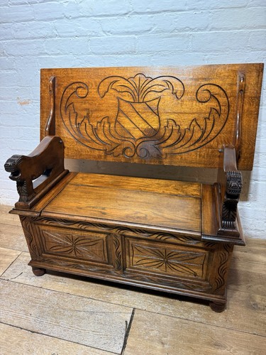 Antique oak monks storage - monks,