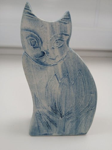 Carn pottery cat blue j - blue, by