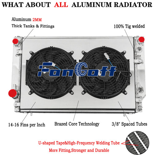 Row radiator shroud - 4, radiator+shroud+fan
