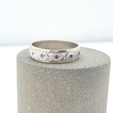 Antique Art Deco 9ct Gold & Silver Eternity Ring Diamond Paste Infinity Gift