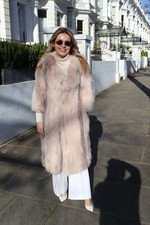 Preowned Knitted Long Pink Fox