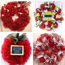 Wreath Flowers Mesh Ribbon 10