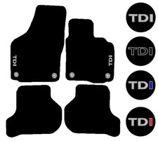 Fits VW Scirocco 2008-2017 Black Tailored Car Mats TDI Badge Logo Motif