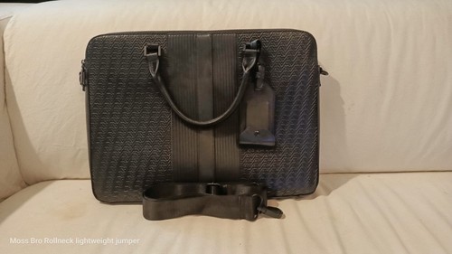 Black leather laptop bag 17 - laptop,