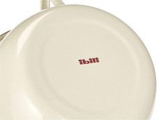 Ibili Enamelled Steel Chamber Pot 35L, White/Red, 24x24x5 cm