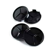 4x Mercedes Alloy Wheel Centre Hub Caps 75mm A B C E S M Class AMG, GLOSS BLACK
