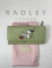‘Radley Bird Watching’ Green Bifold Matinee Leather Purse - BNWT