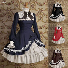 Women Gothic Cosplay Dresses HighWaist Ruffled Sweet Lolita Dress Kawaii Clothes