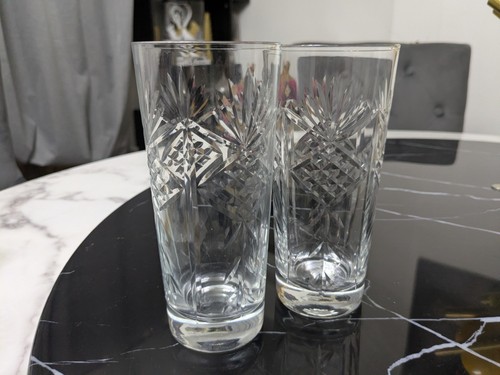 Cut crystal highball tumblers - cut,