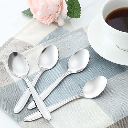 Stainless steel teaspoons - steel, 11