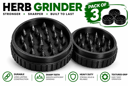 Herb grinders black - 3x,