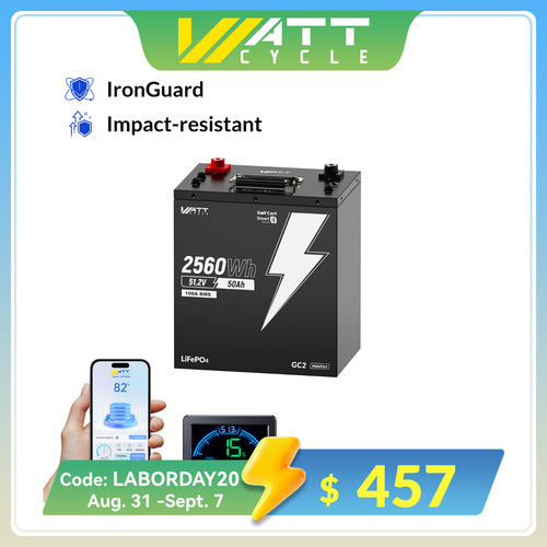 48v 50ah 2560wh wattcycle - 48v,