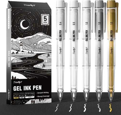 White ink pen - pen,, gold