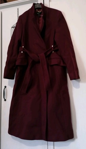 Karen millen burgundy coat - karen,