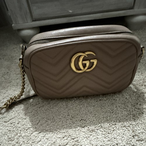 Gucci marmont chevron taupe - gucci,