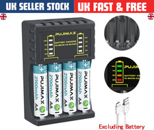 Battery Charger 4 Slot For AA AAA NI-CD NI-MH Rechargeable Batteries UK