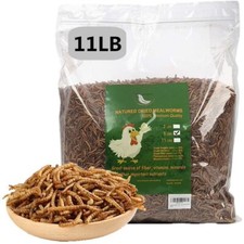 11 LBS Dried Mealworms High Protein Bulk Sale Non-GMO For Chickens Blue Birds