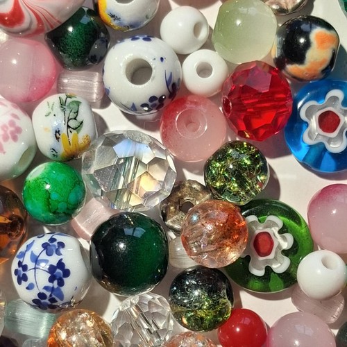 200 glass porcelain beads - glass,