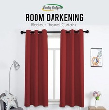 Blackout Thermal Curtain Ready Made Eyelet Curtains Ring Top + Free Tie Backs