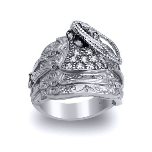 Mens solid rhodium - mens, rhodium-plated