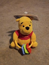 VTG 1998 Disney Baby Winnie The Pooh Plush 5" Infant Rattle Soft Toy W/ Tag VGC