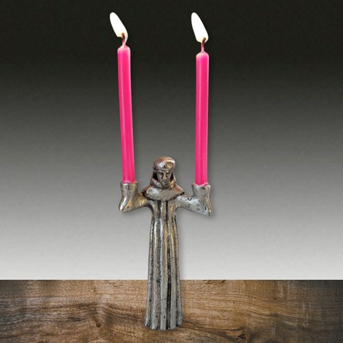Vintage friar figurine metal - figurine,
