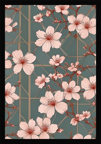 Moody cherry blossom framed - moody,