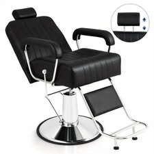 Hydraulic Barber Chair Salon Chair Height Adjustable 360° Swivel Reclining Back