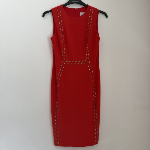 Joseph ribkoff red stud dress - red,