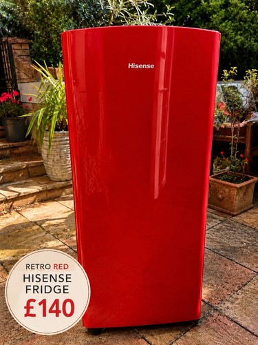 Hisense retro fridge red - hisense,
