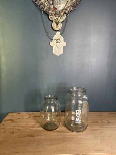 Large glass jars 26cm x - glass,