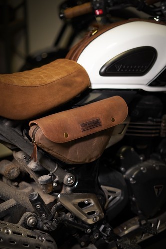 Tobacco brown leather - &, canvas