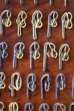 60 No. Old Reclaimed Vintage Brass Curtain Hooks old antique ring rail pole tie