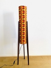 Retro Geometric Fabric Midcentury Style Rocket Floor Lamp 60s 70s Fabric 116cm