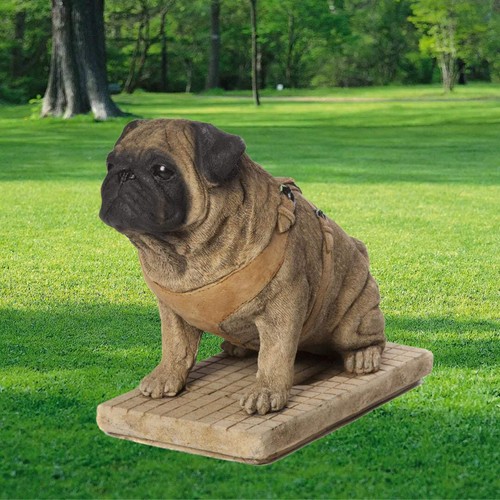 Lifesize sitting pug dog stone - lifesize,