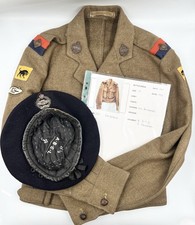 Genuine 8th Royal Tank Regiment Officers Battle Dress Blouse & Beret