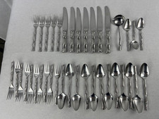 38 Pieces Vintage Supreme Cutlery Bamboo 18/8 Japan VGC NR Retro Design